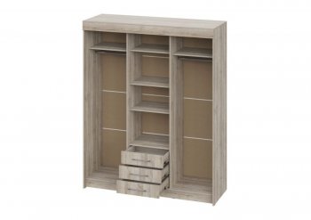 Шкаф-купе 1700 мм Фортуна (Дуб крафт серый) (ИЦ) в Урае - uraj.mebel-e96.ru