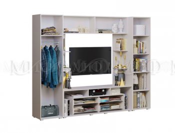 Стенка Гармония (2700) МДФ белый/мрамор золото (Миф) в Урае - uraj.mebel-e96.ru