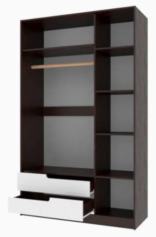 Шкаф 1200 мм 3-х створчатый Гавана белый (Текс) в Урае - uraj.mebel-e96.ru