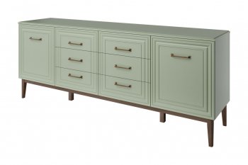 Комод 6 ящиков, 2 двери Гориция зеленый самшит (БМ) в Урае - uraj.mebel-e96.ru