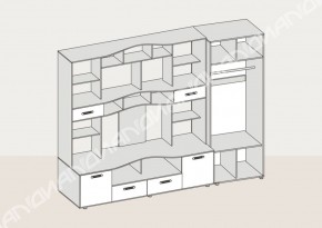 Гостиная Аллегро со шкафом вариант-4 (венге/дуб белфорт) в Урае - uraj.mebel-e96.ru