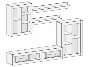 Гостиная Детройт 2 (Дуб сонома/Белый бриллиант) в Урае - uraj.mebel-e96.ru