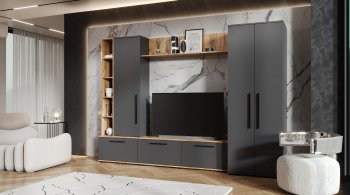 Стенка Леванте вотан/графит (Лин) в Урае - uraj.mebel-e96.ru