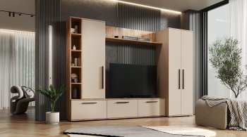 Стенка Леванте вотан/кашемир (Лин) в Урае - uraj.mebel-e96.ru