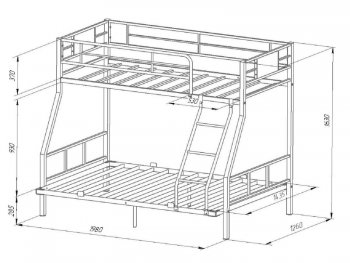 Кровать двухъярусная Гранада-1 140 Белый в Урае - uraj.mebel-e96.ru