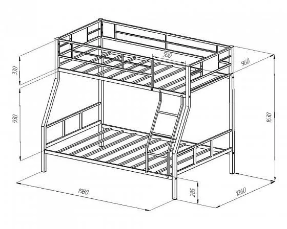 Кровать двухъярусная Гранада-1КВ с выкатной кроватью в Урае - uraj.mebel-e96.ru