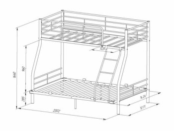 Кровать двухъярусная Гранада-2 140 в Урае - uraj.mebel-e96.ru
