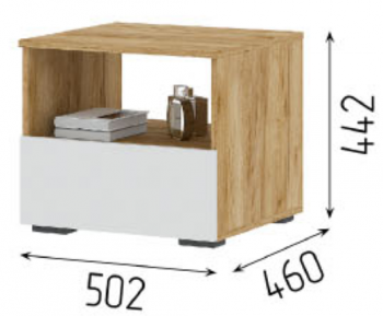 Тумба прикроватная Хелен ТБ 01 крафт (СтендМ) в Урае - uraj.mebel-e96.ru | фото