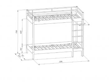 Кровать двухъярусная Хельга Композиция 25 в Урае - uraj.mebel-e96.ru