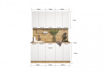 КУхонный гарнитур Хелмер 1600 мм (Сурская) в Урае - uraj.mebel-e96.ru