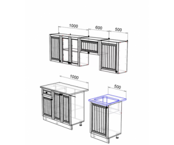 Кухонный гарнитур Хозяюшка 2100 Трюфель (Эра) в Урае - uraj.mebel-e96.ru