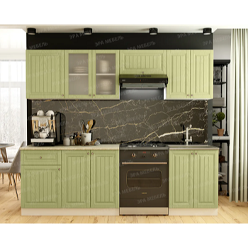 Кухонный гарнитур Хозяюшка 2400 Фисташка (Эра) в Урае - uraj.mebel-e96.ru