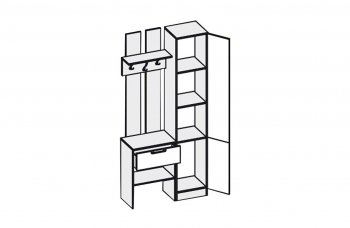 Прихожая Иннэс-3 бетон светлый/белый глянец (Диал) в Урае - uraj.mebel-e96.ru