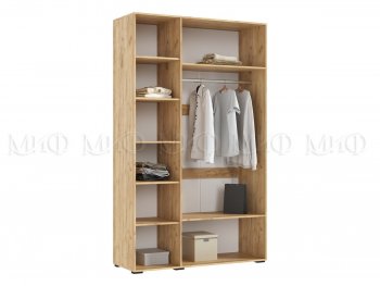 Шкаф 1350 мм Ирис с антресолью, крафт/белый (Миф) в Урае - uraj.mebel-e96.ru