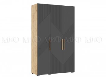 Шкаф 1350 мм Ирис с антресолью, крафт/графит (Миф) в Урае - uraj.mebel-e96.ru