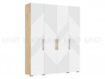 Шкаф 1800 мм Ирис с антресолью крафт/белый (Миф) в Урае - uraj.mebel-e96.ru