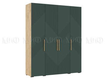 Шкаф 1800 мм Ирис с антресолью крафт/грин (Миф) в Урае - uraj.mebel-e96.ru