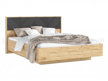 Кровать парящая Ирис крафт/графит с подсветкой (Миф) в Урае - uraj.mebel-e96.ru