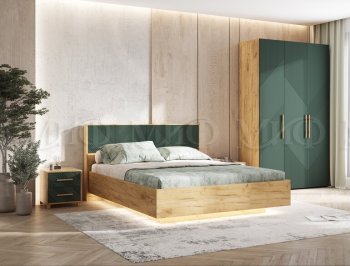 Спальный гарнитур Ирис крафт/грин, модульный (Миф) в Урае - uraj.mebel-e96.ru