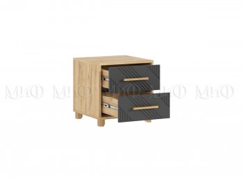 Тумба прикроватная Ирис крафт/графит, 2 шт (Миф) в Урае - uraj.mebel-e96.ru
