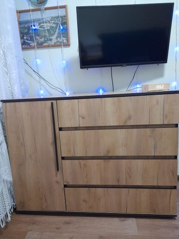 Комод 1 дверь 4 ящика (1200) Норд, дуб крафт (Миф) в Урае - uraj.mebel-e96.ru