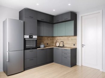 Кухонный гарнитур угловой Изумруд 2200*1700 мм (Санвут) в Урае - uraj.mebel-e96.ru