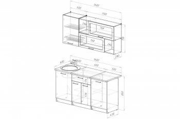 Кухонный гарнитур Жасмин стандарт 1600 мм (Герда) в Урае - uraj.mebel-e96.ru