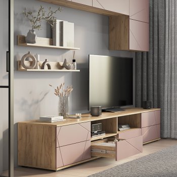 Стенка Камелия ГС-01 шарли пинк (БТС) в Урае - uraj.mebel-e96.ru