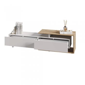 Тумба ТВ Кая белый/вотан (ВНК) в Урае - uraj.mebel-e96.ru