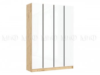 Шкаф 1600 мм 4-х створчатый Келвин крафт золотой/белый (Миф) в Урае - uraj.mebel-e96.ru