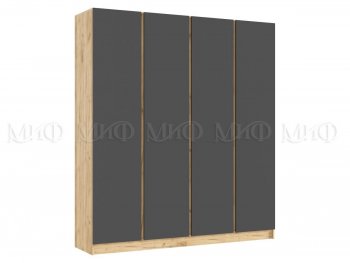 Шкаф 2000 мм 4-х ств. Келвин дуб золотой/графит (Миф) в Урае - uraj.mebel-e96.ru