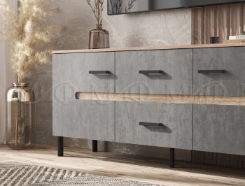 Тумба ТВ Ким бетон темный (Миф) в Урае - uraj.mebel-e96.ru