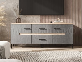 Тумба ТВ Ким бетон темный (Миф) в Урае - uraj.mebel-e96.ru