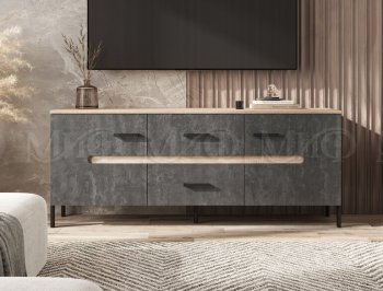 Тумба ТВ Ким бетон графит (Миф) в Урае - uraj.mebel-e96.ru