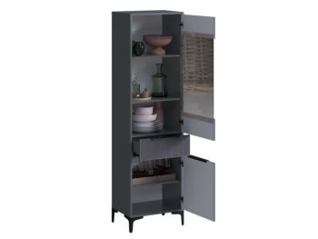 Пенал 550 мм со стеклом Кимберли графит (Handis) в Урае - uraj.mebel-e96.ru