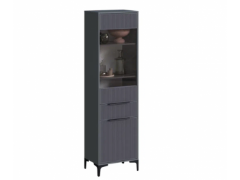 Пенал 550 мм со стеклом Кимберли графит (Handis) в Урае - uraj.mebel-e96.ru