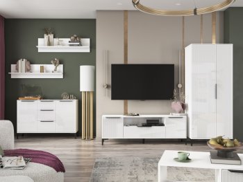 Стенка Кимберли белый, модульная (Handis) в Урае - uraj.mebel-e96.ru