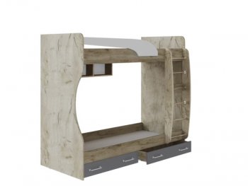Кровать двухъярусная Колибри Лофт крафт серый (Текс) в Урае - uraj.mebel-e96.ru