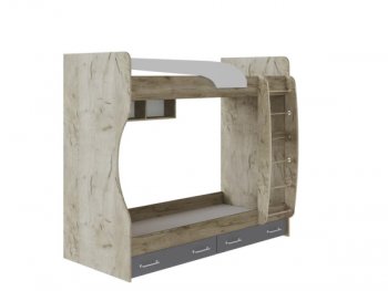 Кровать двухъярусная Колибри Лофт крафт серый (Текс) в Урае - uraj.mebel-e96.ru