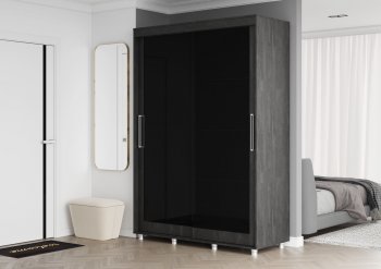 Шкаф-купе 1500 мм Комфорт BLACK EDITION (Стиль) в Урае - uraj.mebel-e96.ru