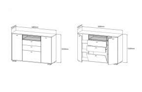 Комод ЛАНС К303, Дуб бунратти, белый/Белый (ДСВ) в Урае - uraj.mebel-e96.ru