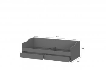 Кровать с ящиками КР-2 графит серый (СВ) в Урае - uraj.mebel-e96.ru