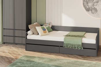 Кровать с ящиками КР-2 графит серый (СВ) в Урае - uraj.mebel-e96.ru