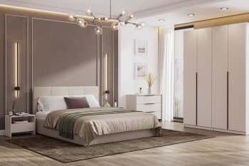 Кровать двуспальная №4 бежевый (СВ) в Урае - uraj.mebel-e96.ru