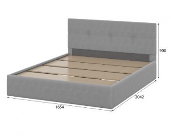 Кровать двуспальная №4 серый (СВ) в Урае - uraj.mebel-e96.ru