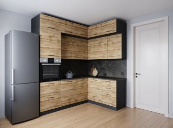 Кухонный гарнитур угловой Крафт 2200*1700 мм (Санвут) в Урае - uraj.mebel-e96.ru