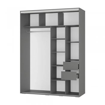 Шкаф-купе 1600 мм Крафт-6 графит (БТС) в Урае - uraj.mebel-e96.ru