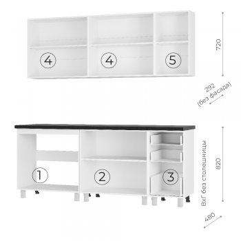 Кухонный гарнитур 2000 мм Крафт тип 2 (БТС) в Урае - uraj.mebel-e96.ru