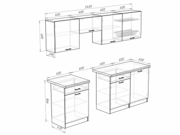 Кухонный гарнитур 2400 мм Кремона фисташка (Росток) в Урае - uraj.mebel-e96.ru