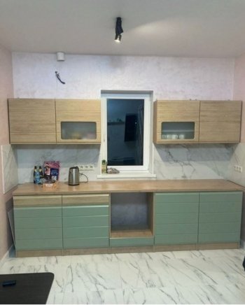 Кухонный гарнитур 3000 мм Кремона фисташка (Росток) в Урае - uraj.mebel-e96.ru